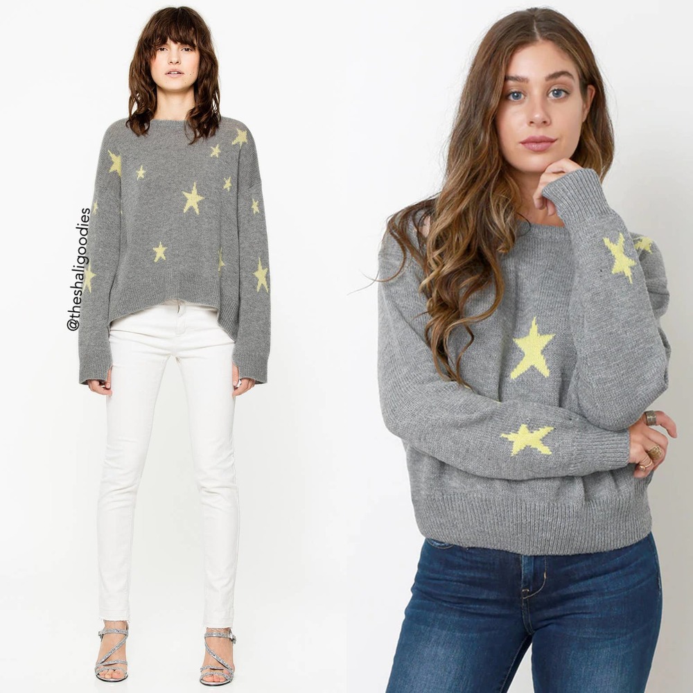 Zadig & Voltaire Markus Bis Star Cashmere Sweater Gray Jumper